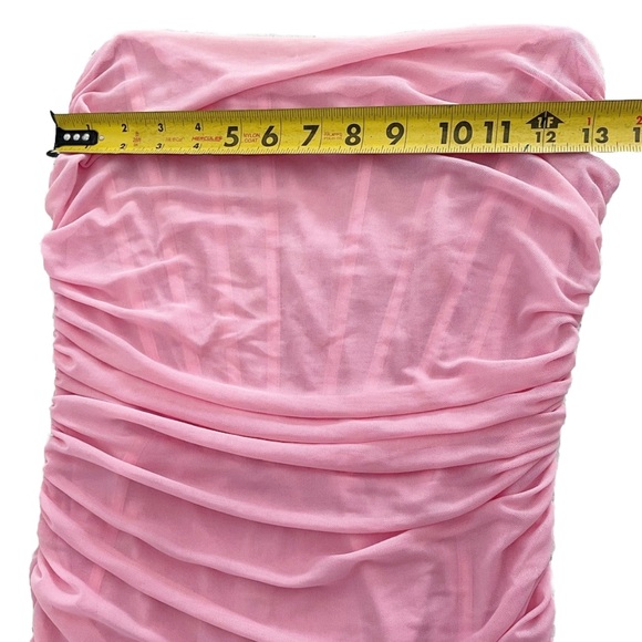 Tic Toc Los Angeles Strapless Dress Sweatheart Corset Women L Pink Barbicore - Picture 5 of 9